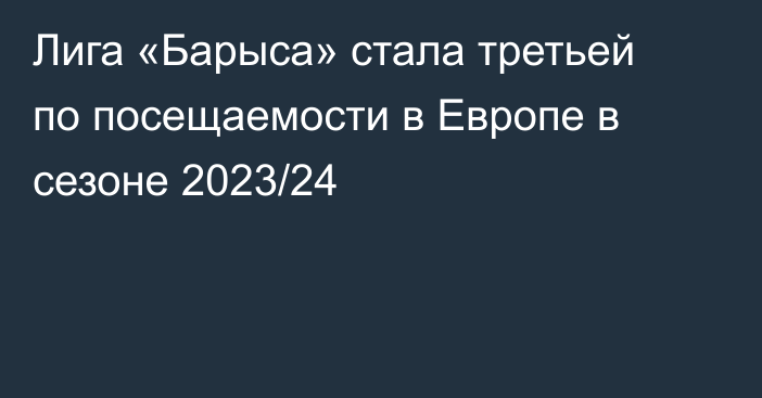 Лига «Барыса» стала третьей по посещаемости в Европе в сезоне 2023/24