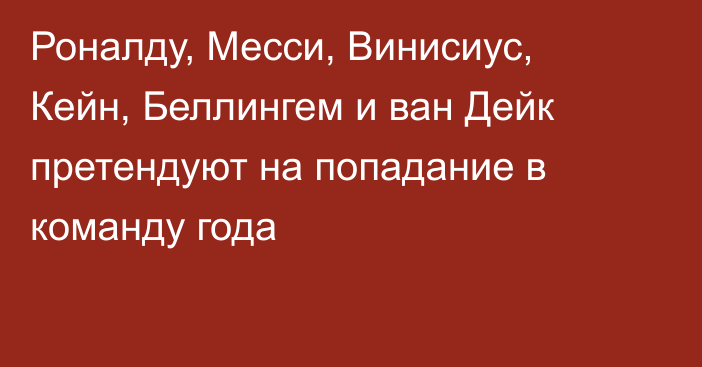 Роналду, Месси, Винисиус, Кейн, Беллингем и ван Дейк претендуют на попадание в команду года