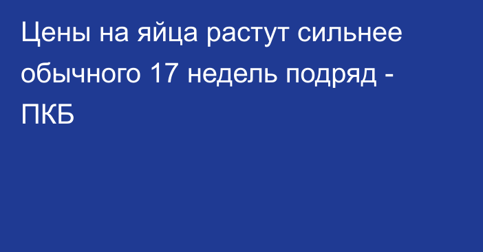 Цены на яйца растут сильнее обычного 17 недель подряд - ПКБ