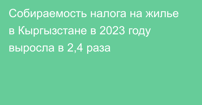 Собираемость налога на жилье в Кыргызстане в 2023 году выросла в 2,4 раза