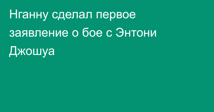 Нганну сделал первое заявление о бое с Энтони Джошуа