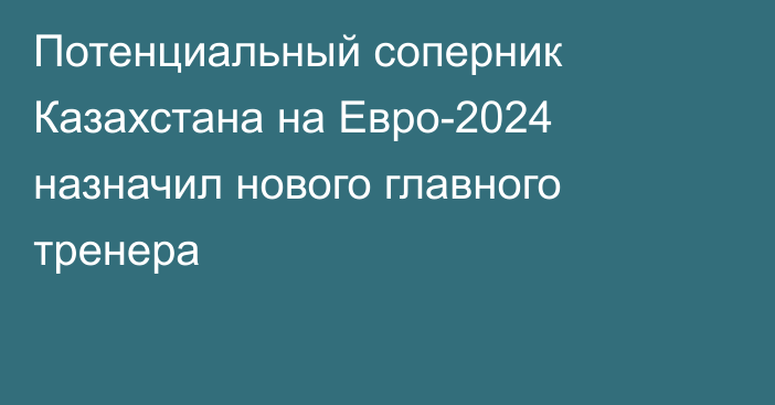 Потенциальный соперник Казахстана на Евро-2024 назначил нового главного тренера