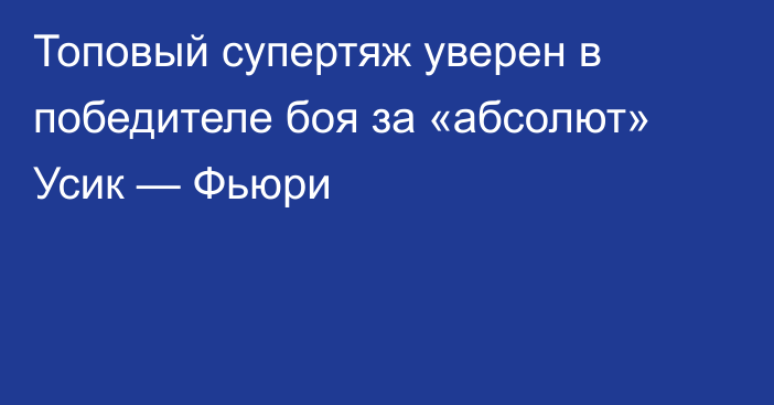 Топовый супертяж уверен в победителе боя за «абсолют» Усик — Фьюри