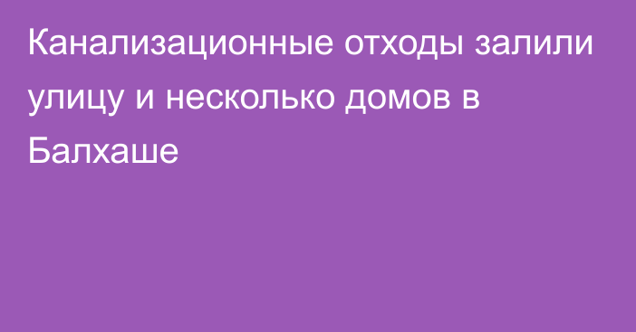 Канализационные отходы залили улицу и несколько домов в Балхаше