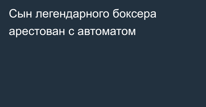 Сын легендарного боксера арестован с автоматом