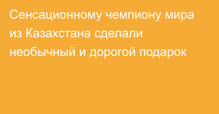 Сенсационному чемпиону мира из Казахстана сделали необычный и дорогой подарок