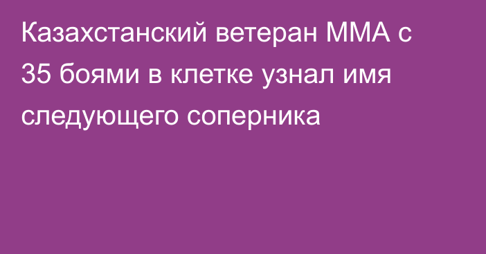 Казахстанский ветеран ММА с 35 боями в клетке узнал имя следующего соперника