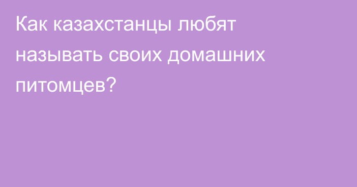 Как казахстанцы любят называть своих домашних питомцев?