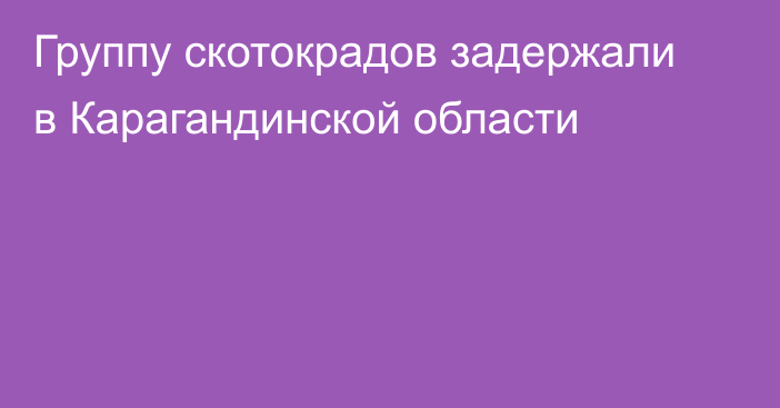 Группу скотокрадов задержали в Карагандинской области