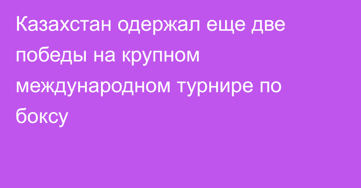 Казахстан одержал еще две победы на крупном международном турнире по боксу