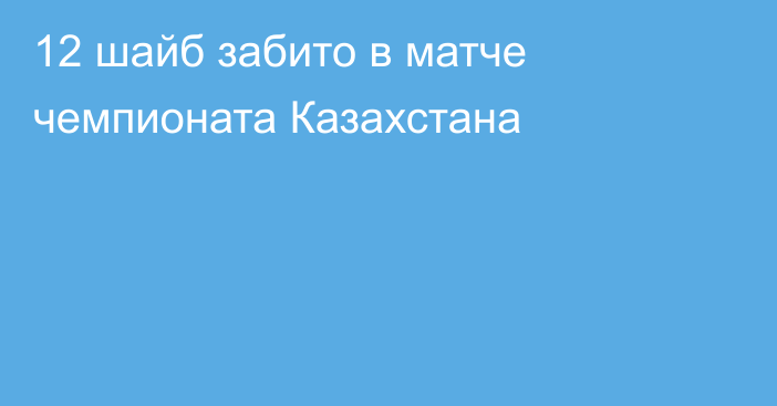 12 шайб забито в матче чемпионата Казахстана