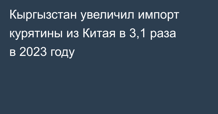 Кыргызстан увеличил импорт курятины из Китая в 3,1 раза в 2023 году