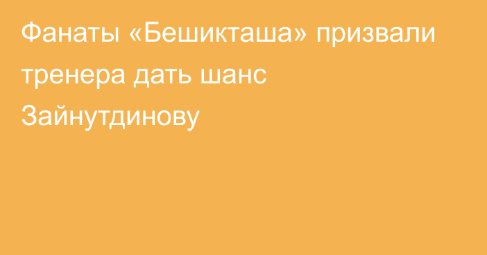 Фанаты «Бешикташа» призвали тренера дать шанс Зайнутдинову