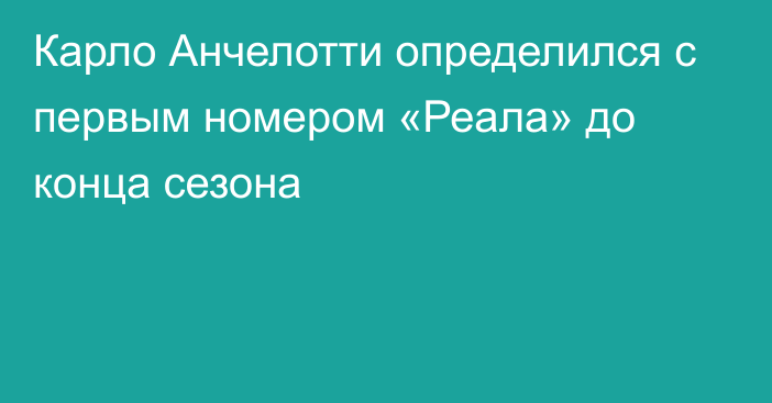 Карло Анчелотти определился с первым номером «Реала» до конца сезона