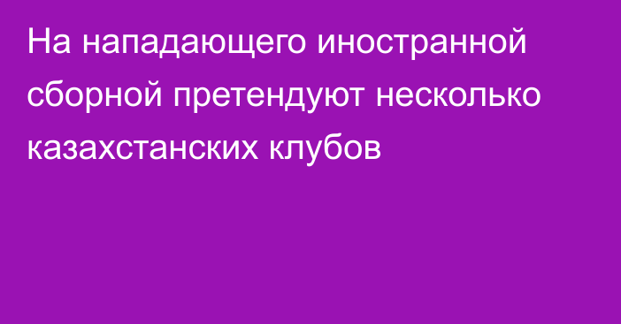 На нападающего иностранной сборной претендуют несколько казахстанских клубов