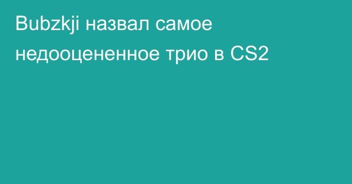 Bubzkji назвал самое недооцененное трио в CS2