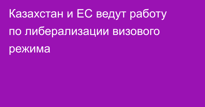 Казахстан и ЕС ведут работу по либерализации визового режима