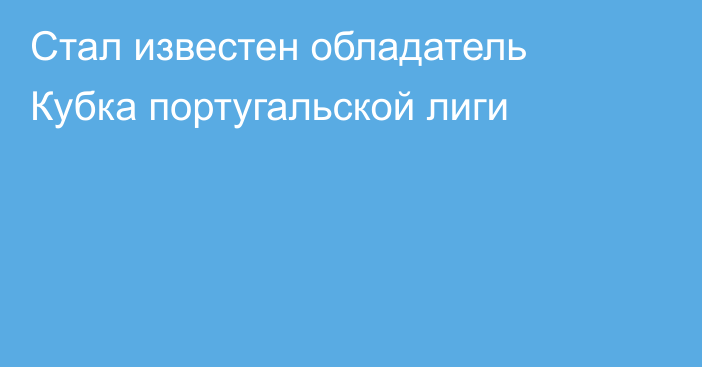 Стал известен обладатель Кубка португальской лиги