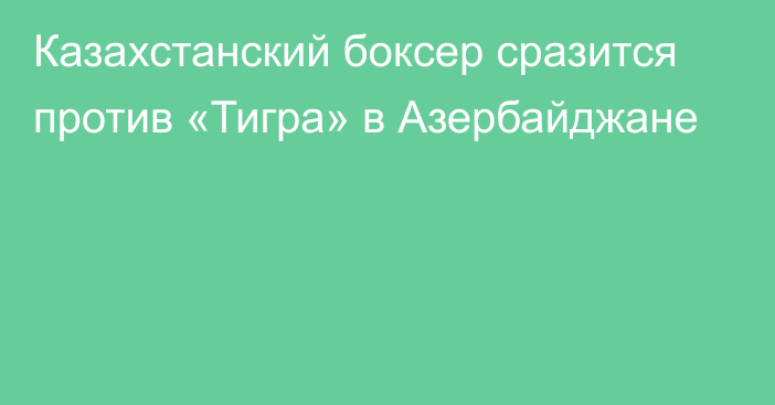 Казахстанский боксер сразится против «Тигра» в Азербайджане