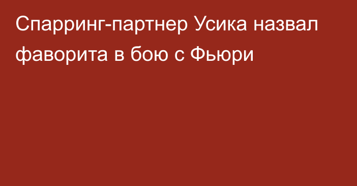 Спарринг-партнер Усика назвал фаворита в бою с Фьюри