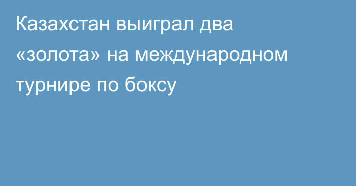 Казахстан выиграл два «золота» на международном турнире по боксу