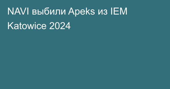 NAVI выбили Apeks из IEM Katowice 2024