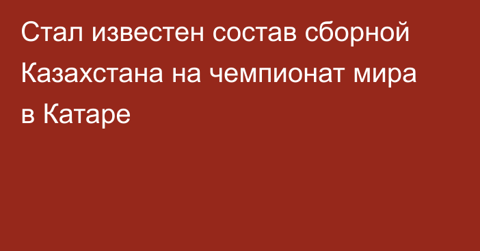 Стал известен состав сборной Казахстана на чемпионат мира в Катаре