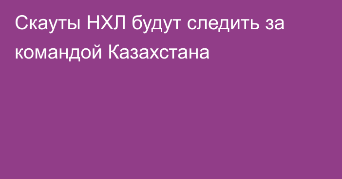 Скауты НХЛ будут следить за командой Казахстана