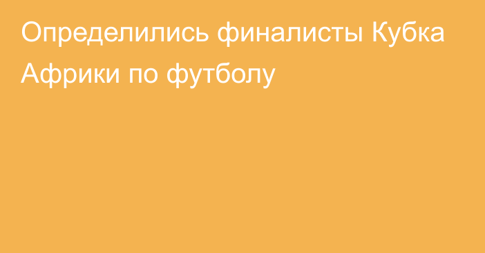 Определились финалисты Кубка Африки по футболу