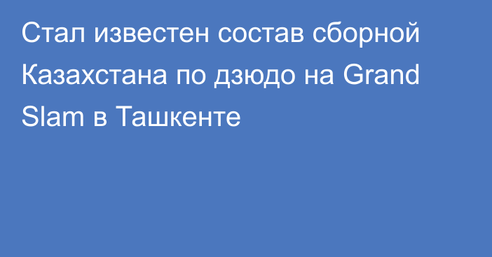 Стал известен состав сборной Казахстана по дзюдо на Grand Slam в Ташкенте