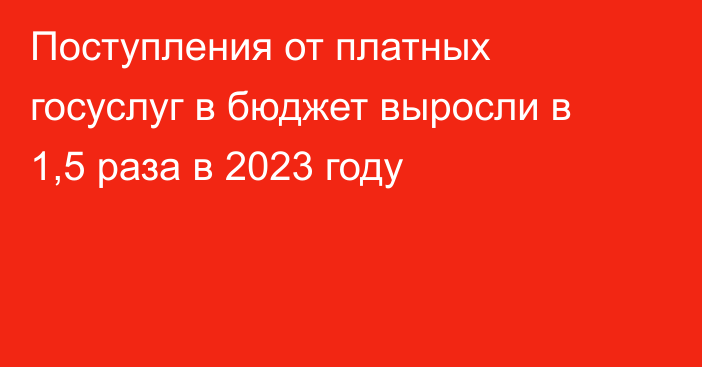 Поступления от платных госуслуг в бюджет выросли в 1,5 раза в 2023 году