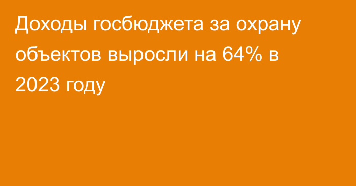 Доходы госбюджета за охрану объектов выросли на 64% в 2023 году