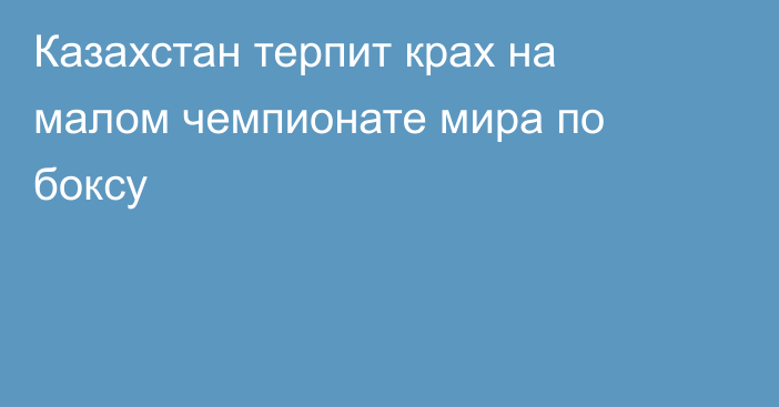 Казахстан терпит крах на малом чемпионате мира по боксу