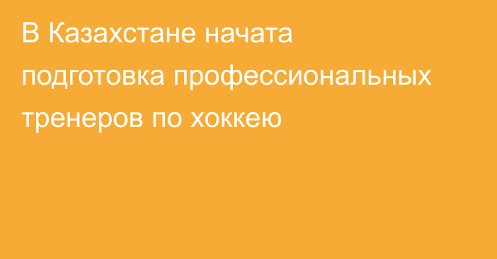 В Казахстане начата подготовка профессиональных тренеров по хоккею