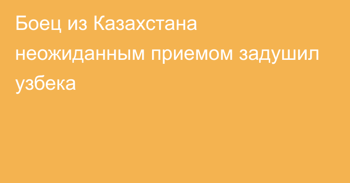 Боец из Казахстана неожиданным приемом задушил узбека