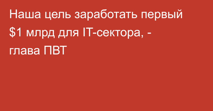 Наша цель заработать первый $1 млрд для IT-cектора, - глава ПВТ