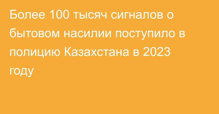 Более 100 тысяч сигналов о бытовом насилии поступило в полицию Казахстана в 2023 году