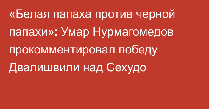 «Белая папаха против черной папахи»: Умар Нурмагомедов прокомментировал победу Двалишвили над Сехудо