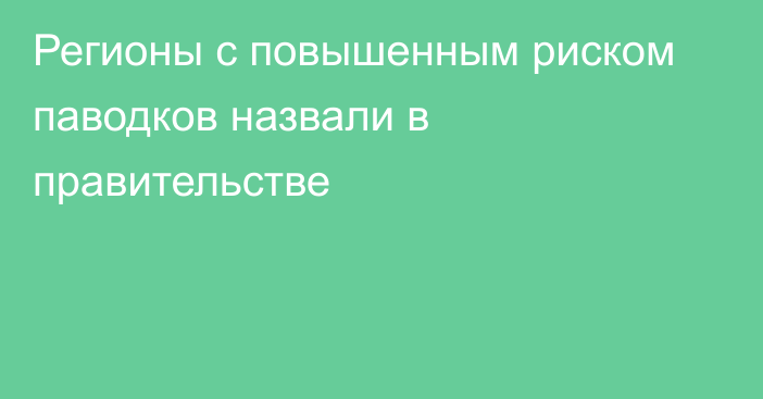 Регионы с повышенным риском паводков назвали в правительстве