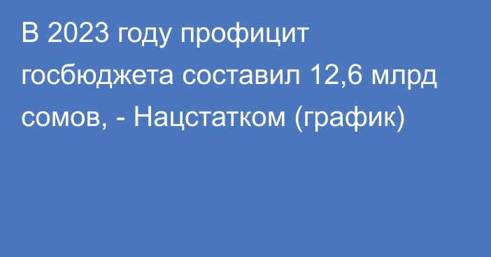 В 2023 году профицит госбюджета составил 12,6 млрд сомов, - Нацстатком (график)