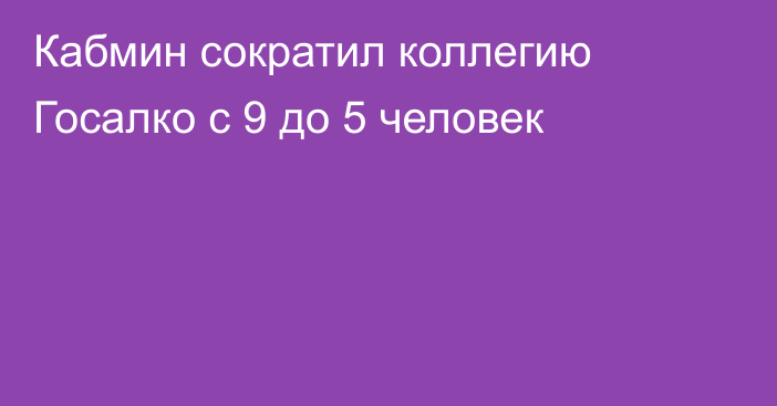 Кабмин сократил коллегию Госалко с 9 до 5 человек