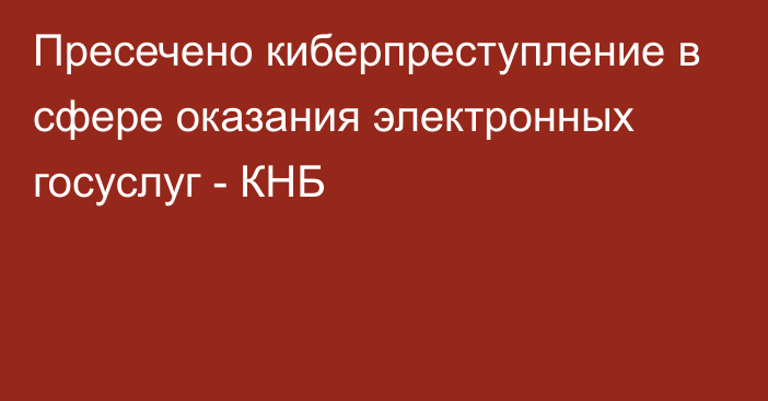 Пресечено киберпреступление в сфере оказания  электронных госуслуг - КНБ