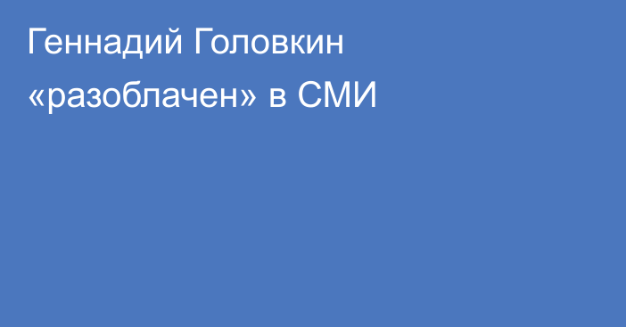 Геннадий Головкин «разоблачен» в СМИ