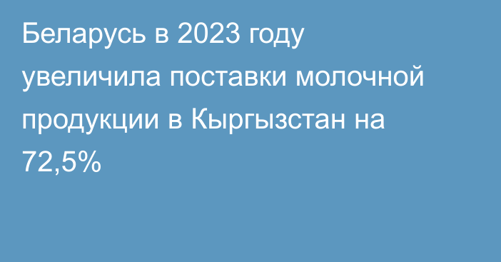 Беларусь в 2023 году увеличила поставки молочной продукции в Кыргызстан на 72,5%