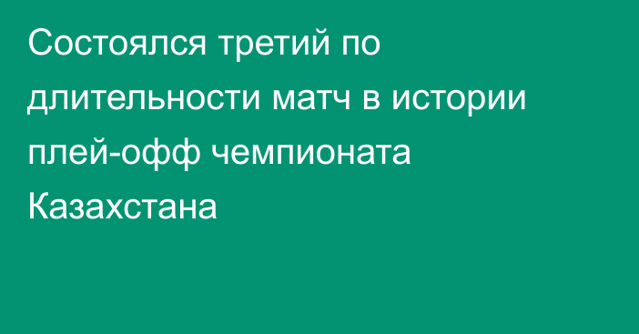 Состоялся третий по длительности матч в истории плей-офф чемпионата Казахстана