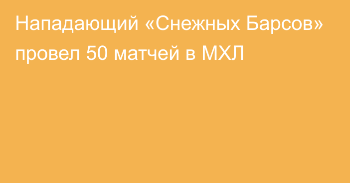 Нападающий «Снежных Барсов» провел 50 матчей в МХЛ