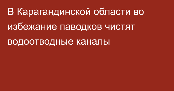 В Карагандинской области во избежание паводков чистят водоотводные каналы