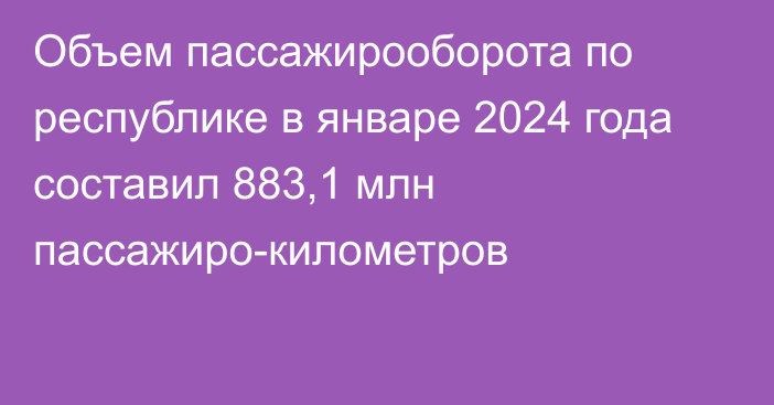 Объем пассажирооборота по республике в январе 2024 года составил 883,1 млн пассажиро-километров