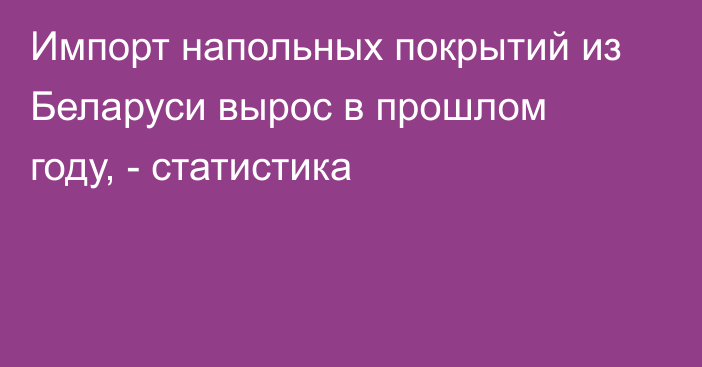 Импорт напольных покрытий из Беларуси вырос в прошлом году, - статистика 