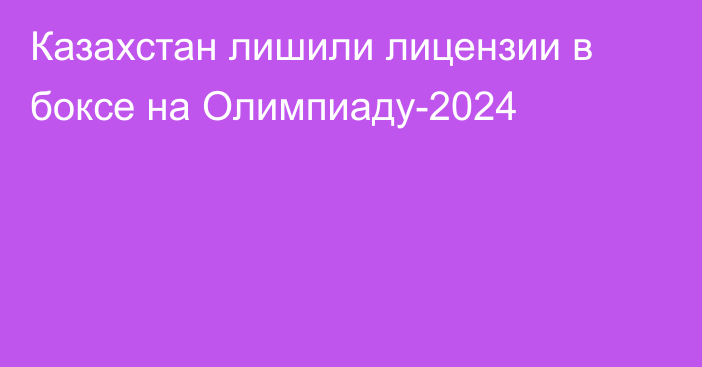 Казахстан лишили лицензии в боксе на Олимпиаду-2024